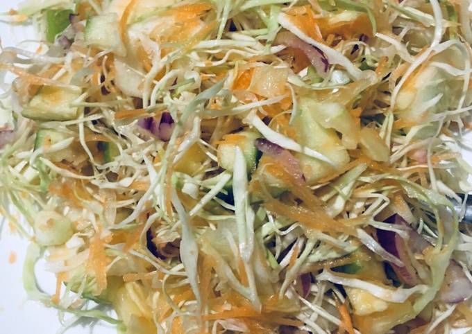 A picture of Cabbage apple cucumber salad.