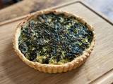 A picture of Broccoli, feta and spinach quiche.