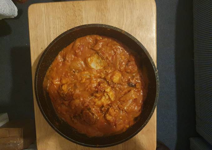 A picture of Lazy homemade Gnocchi in Chorizo Tomato sauce.