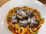 A picture of Courgetti and Meatballs.