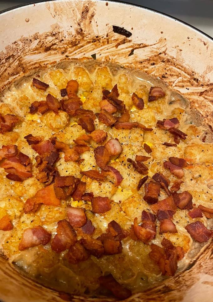 A picture of Cowboy Ground turkey tater tot Casserole.