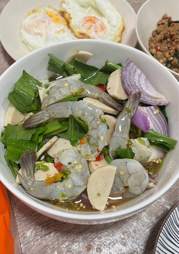 รูปของ ยำกุ้งสด สูตรน้ำยำอาฟเตอร์ยำ (ไม่ใส่ปลาร้า)