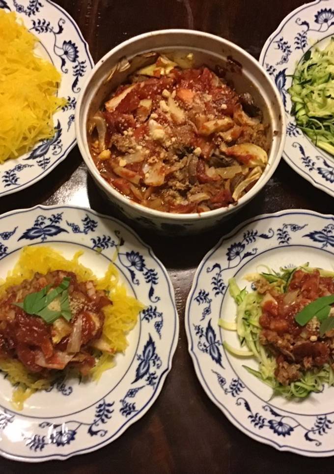 A picture of California Farm Courgetti Strands, Spaghetti Squash and Meatballs.