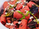 A picture of Beetroot Hummus Rigatoni with Feta.