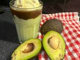 A picture of Avocado Coffee with Rum Raisins Ice cream.