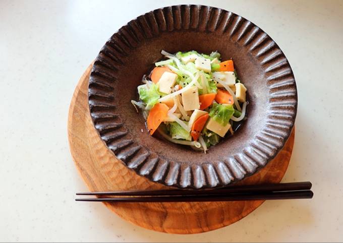 A picture of Koya-Tofu(freeze-dried tofu) and Vegetable Stir Fry.