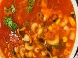 A picture of Macroni and vegetable Soup.