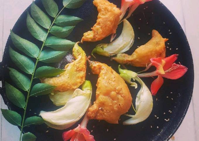 A picture of Vegetable hummingbird (Agati) Flower Fritters.