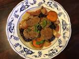 A picture of Califoria Farm Pork and Apple Stew.