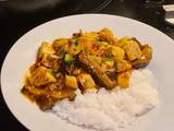 A picture of Spicy Mapo Tofu with Shiitake Mushrooms 🌶️.