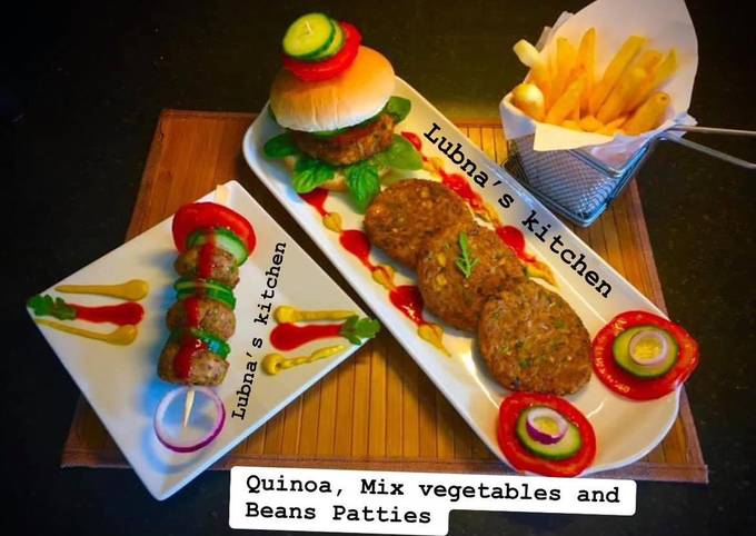 A picture of Quinoa, Mix vegetables and Beans Patties:.