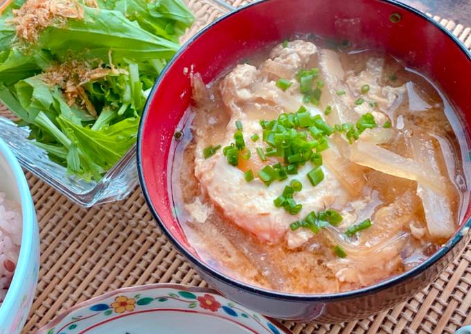 A picture of Japanese Daikon Radish and Egg Miso Soup.