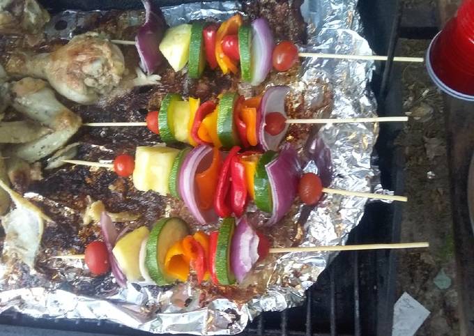 A picture of Sweet Vegetable Shish Kabobs.