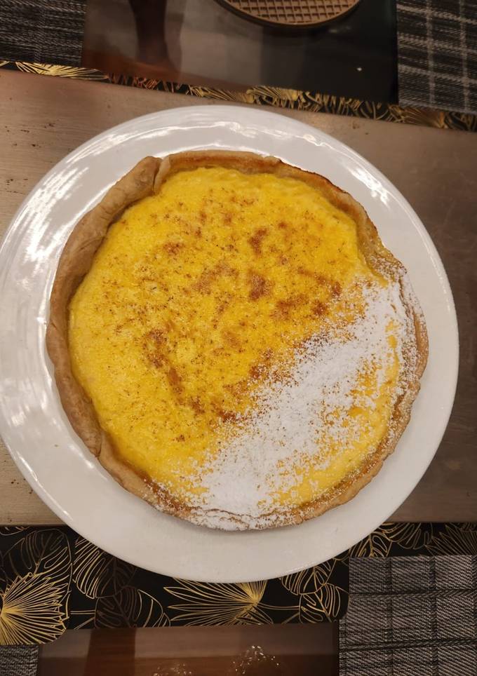 A picture of Egg custard tart. (Optional nutmeg) Simple. Easy. WOW 🥰.