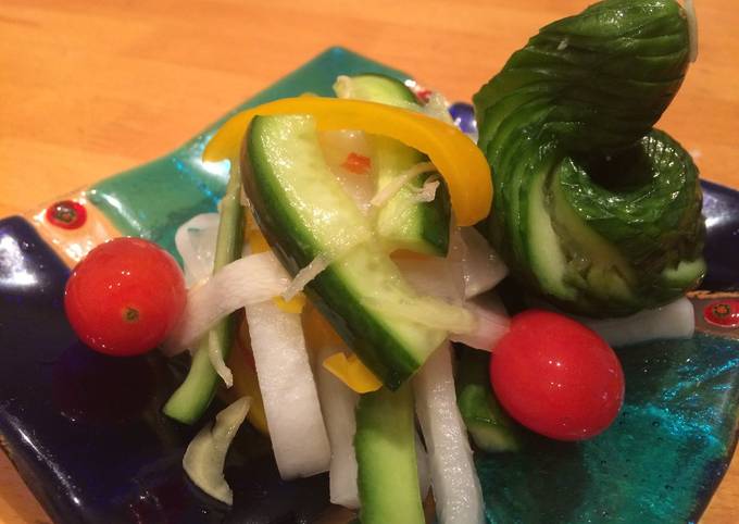 A picture of Sweet pickled vegetables Japanese style.