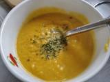 A picture of Cauliflower, sweet potato and carrot soup.