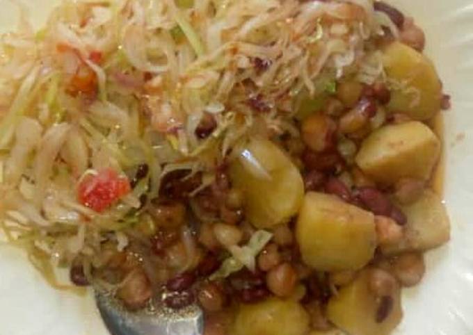 A picture of Vegetable githeri #festive season-kakamega#.