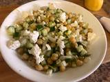 A picture of Chickpea cucumber feta salad.