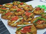 A picture of Vegetables and prawn fritters.