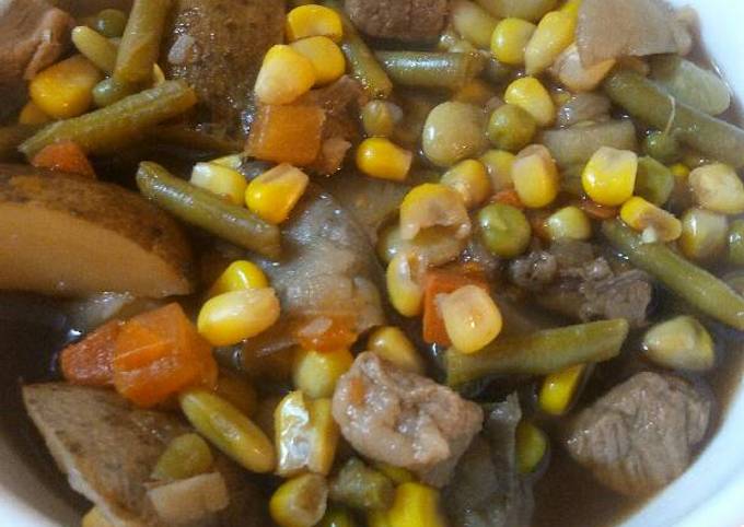 A picture of Hearty Vegetable Beef Soup.