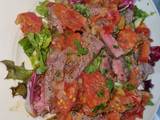 A picture of Tomato salsa beef salad.