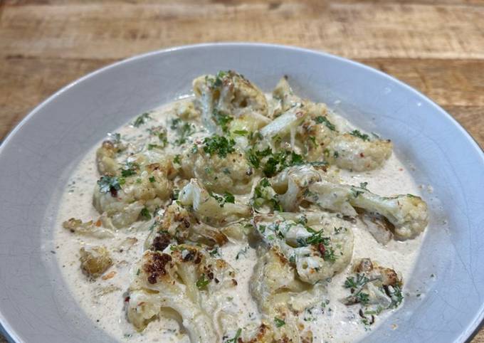 A picture of Cauliflower in Yogurt Sauce.