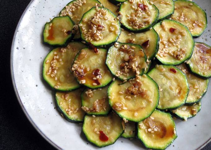 A picture of Zucchini with Garlic, Chilli and Sesame.