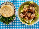 รูปของ กะหล่ำปลีผัดราดน้ำซอสหมูก้อน+ ข้าวผัดไข่🌶️🫚🧄🥬