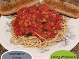 A picture of Spaghetti w/ Chunky Vegetable Sauce.