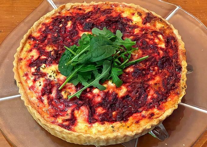 A picture of Beetroot and feta tart.