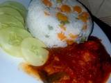 A picture of Vegetable rice and stew.