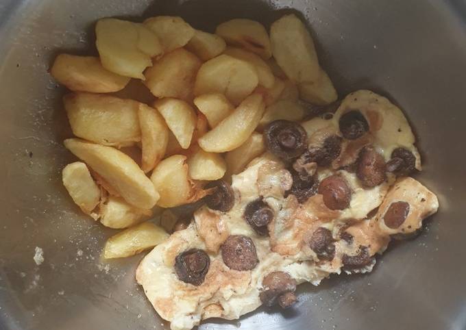 A picture of Chunky Chips and Button Mushroom Omelette.