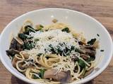 A picture of Mushroom, Miso and Spinach Spaghetti.