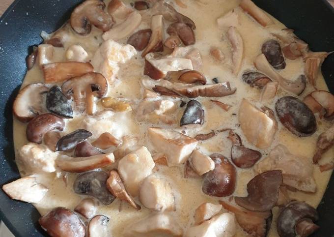 A picture of Chicken Mushroom cream sauce.