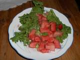 A picture of Lettuce,Melon,Strawberry salad.