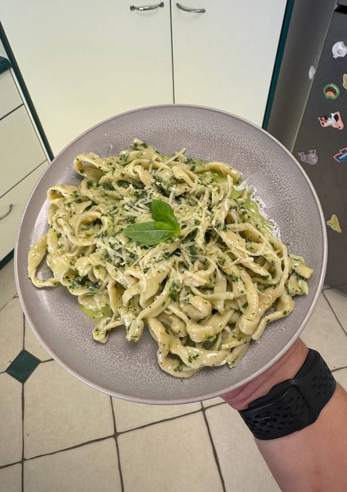 A picture of Traditional Homemade Pesto Pasta.