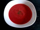 A picture of My Creamy Corriander Carrot & Turnip with Beetroot Soup 🍲.