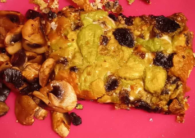 A picture of Avocado & Mushroom oven baked omelette.