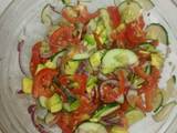 A picture of Cucumber Tomato Avocado Salad.