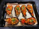 A picture of Vegetarian Stuffed Eggplant:.