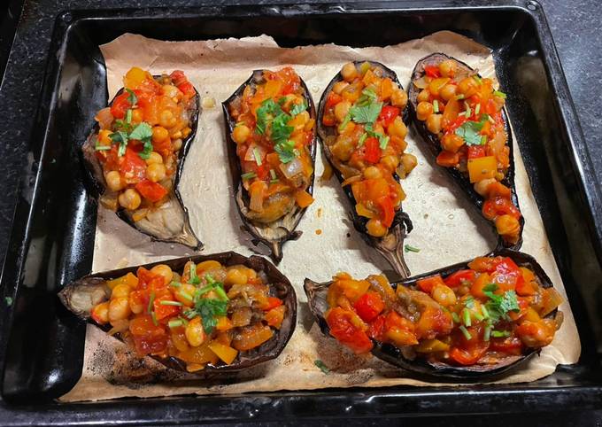 A picture of Vegetarian Stuffed Eggplant:.