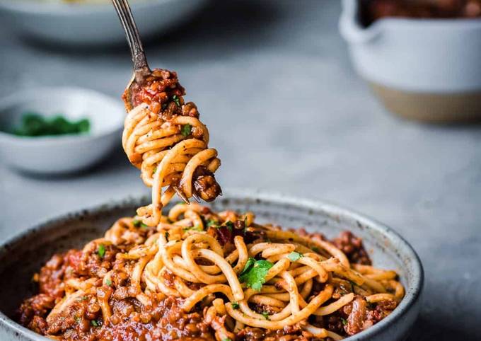 A picture of Lentil Bolognese.