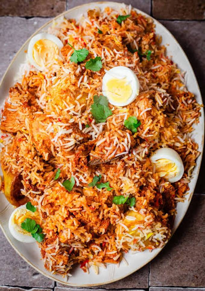 A picture of Swahili Chicken Biryani.