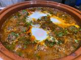 A picture of Kefta Mkaouara – Moroccan lamb and egg tagine.