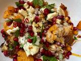 A picture of Harissa roasted squash and cauliflower salad.