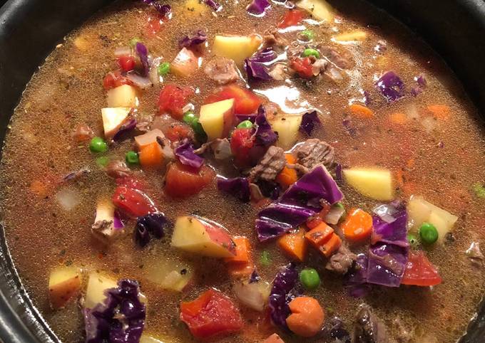 A picture of Vegetable beef soup.