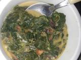 A picture of Kienyeji vegetables mixed with milk# my mum's contest #.