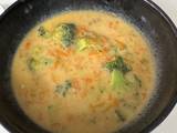 A picture of Broccoli and cheese soup.