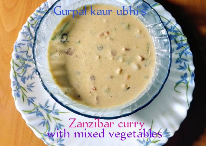 A picture of Zanzibar curry with mixed vegetables 🍅🧄🌻🧅🌶️.