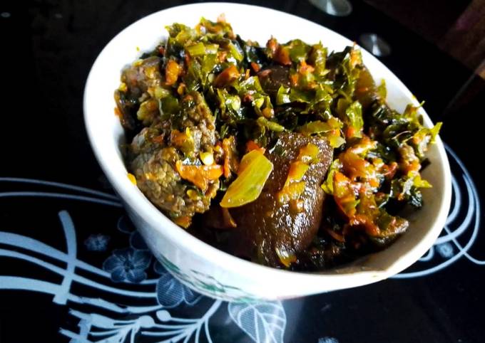 A picture of Vegetable (Efo Riro) soup.